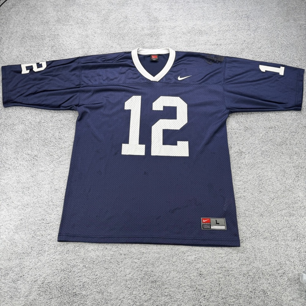 Vintage Penn State Nittany Lions Jersey Men Large Blue NCAA Football Nike Swoosh